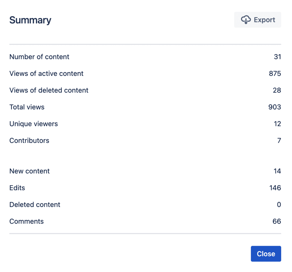 How to export data and summary on Viewtracker: Select “See all metrics” to view "All metrics summary".