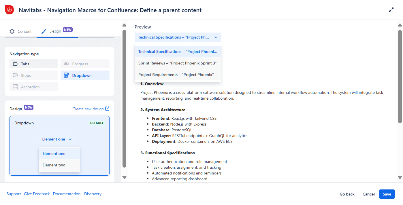 Simplify Confluence Navigation with Navitabs Dropdowns
